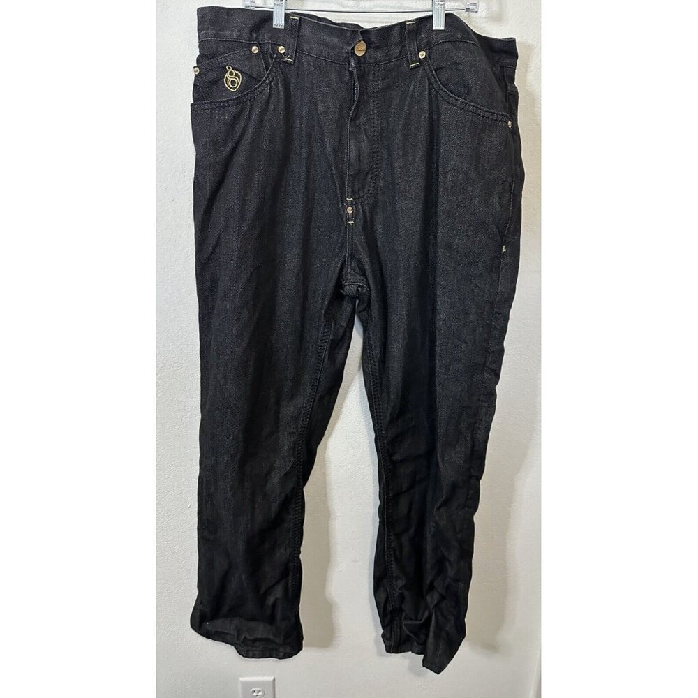 Eight 732 Men’s We Fly Together Gold Embroidered Straight Leg Denim Jeans 42X34